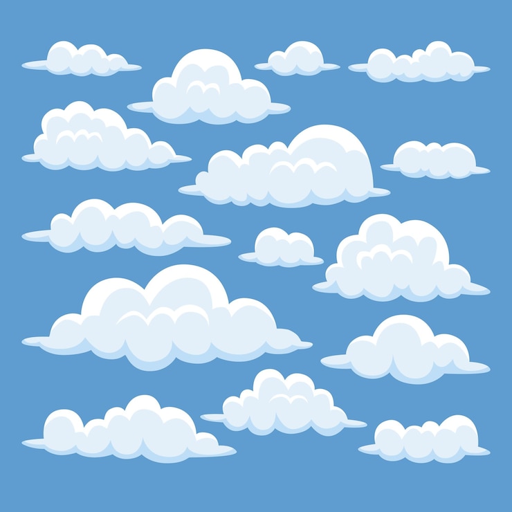 Vetor grátis coleção desenho nuvens