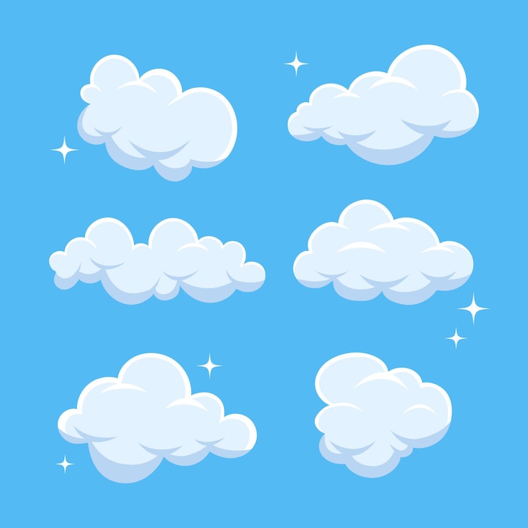 Vetor grátis coleção desenho nuvens