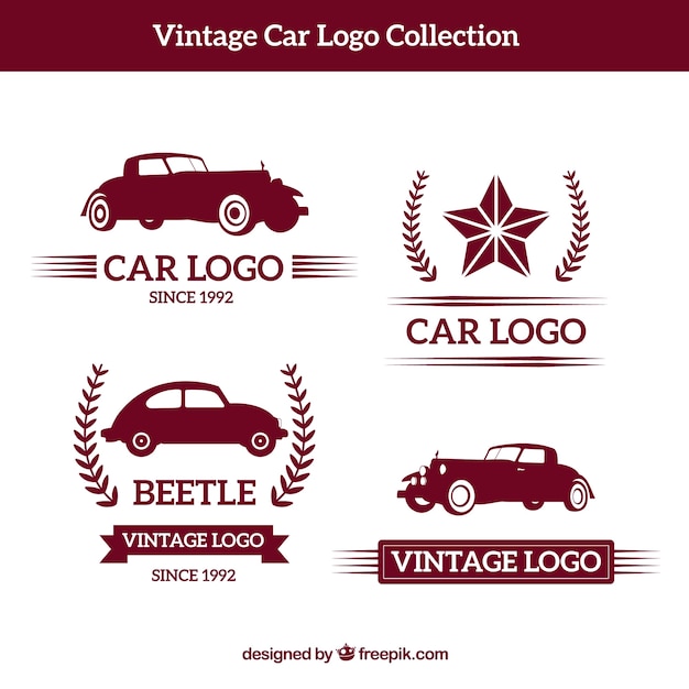 Coleção do logotipo do carro vintage