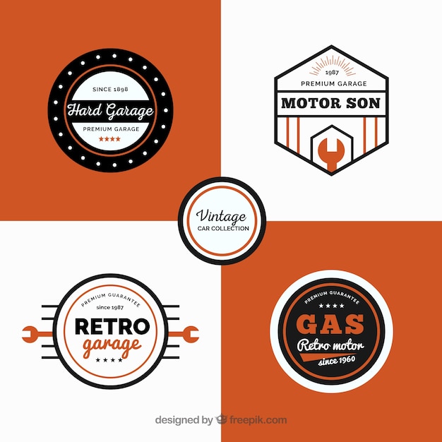 Coleção do logotipo do carro vintage