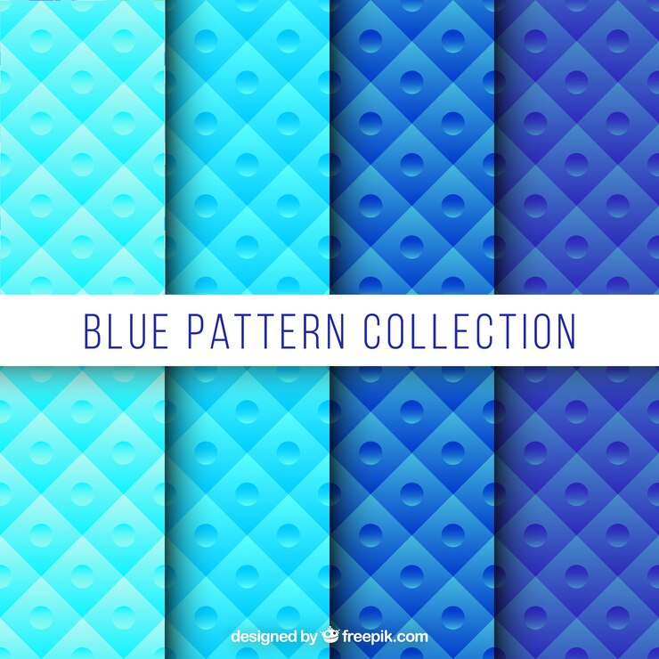 Vetor grátis coleção do teste padrão abstrato na cor azul