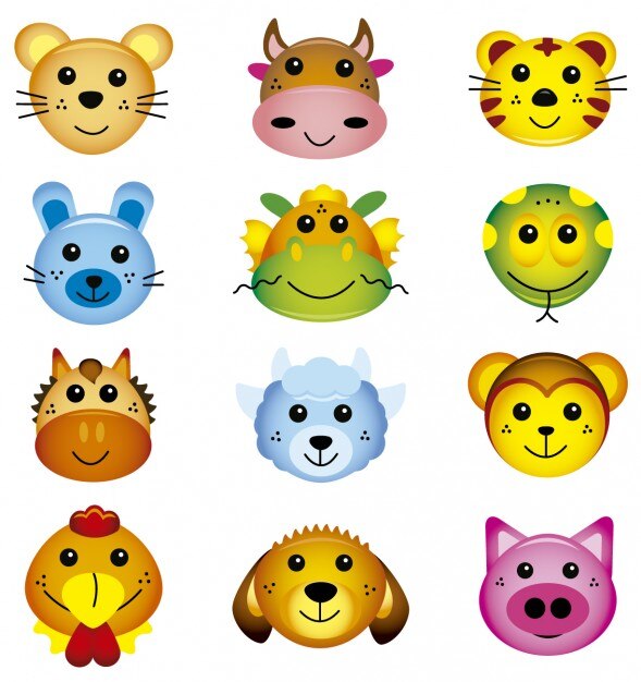 Vetor grátis coleção dos animais
