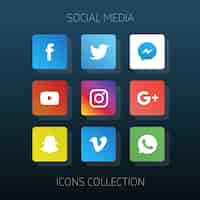 Vetor grátis coleção dos ícones de mídia social