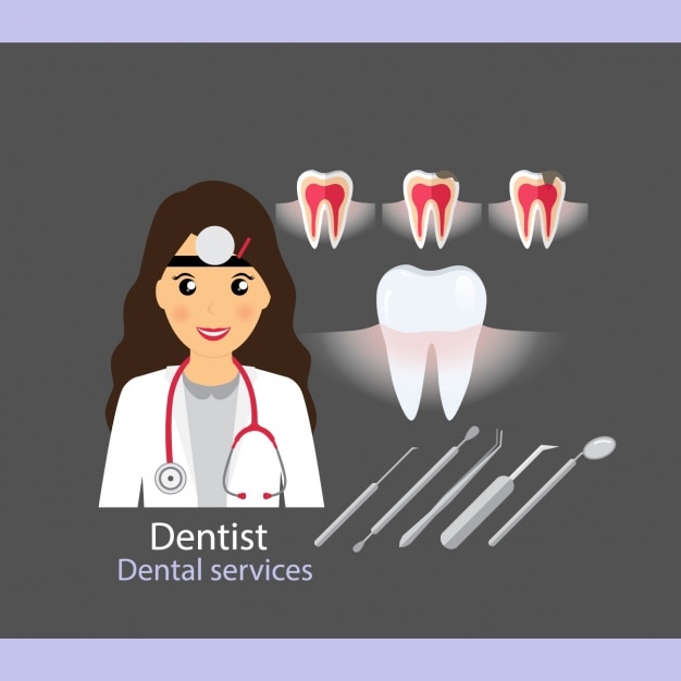 Vetor grátis coleção dos ícones do cuidado dental