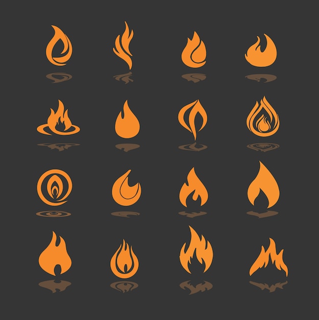 Vetor grátis coleção dos ícones do incêndio