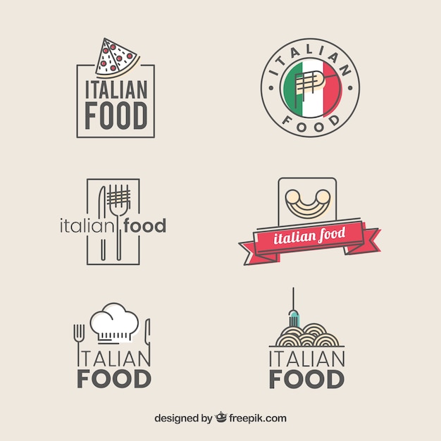 Coleção dos logotipos do restaurante do vintage do italiano