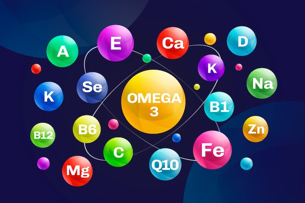 Vetor grátis coleção essencial de vitaminas e minerais