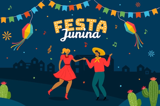 Vetor grátis coleção festa junina desenhada à mão