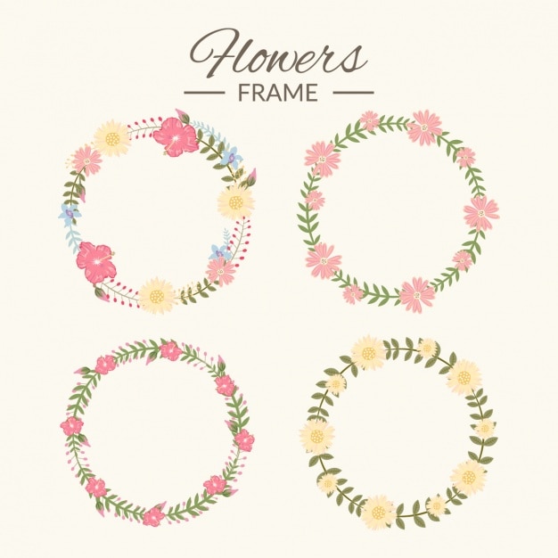 Vetor grátis coleção frames florais