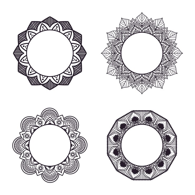 Coleção geométrica da moldura da mandala