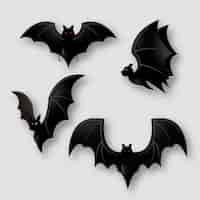 Vetor grátis coleção gradiente de morcegos de halloween