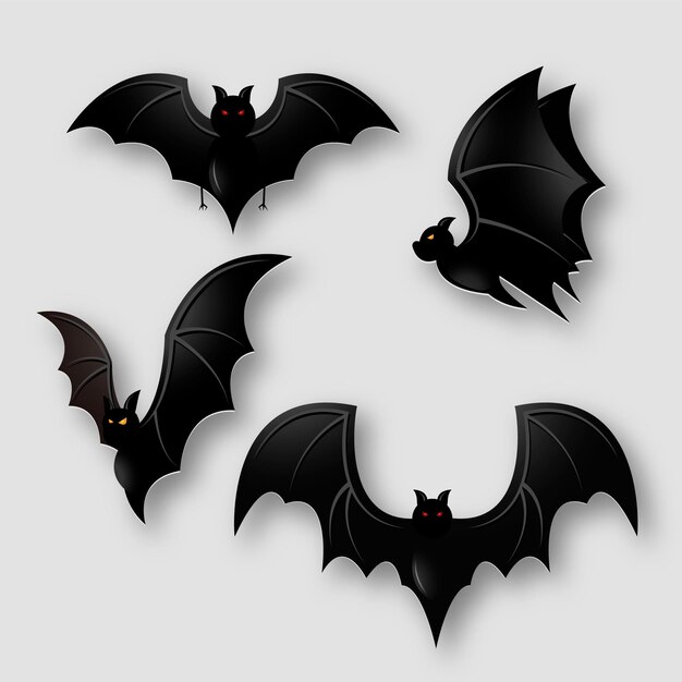 Coleção gradiente de morcegos de halloween