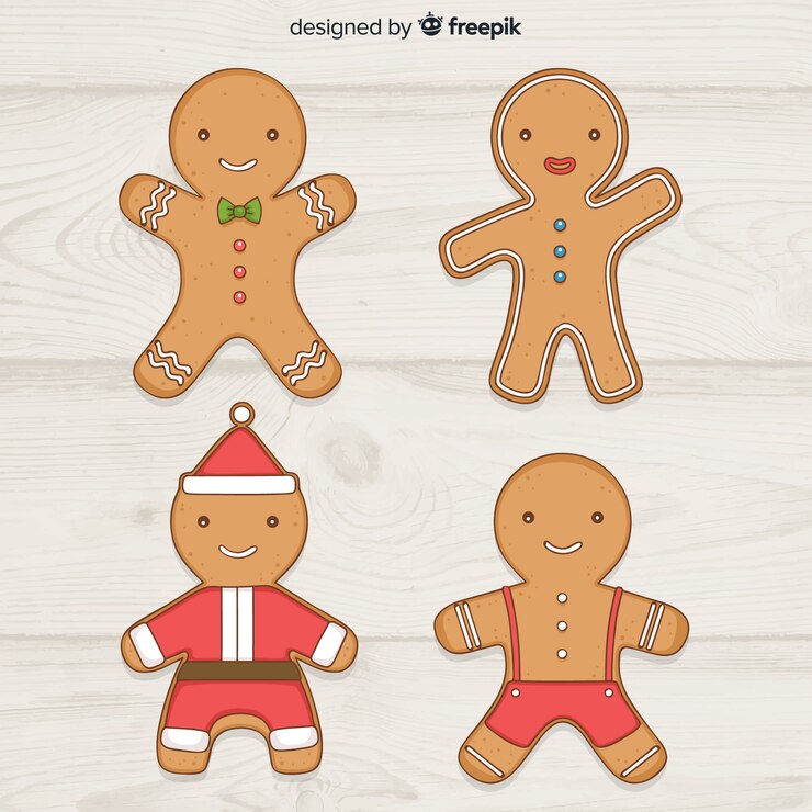 Vetor grátis coleção homem-biscoito