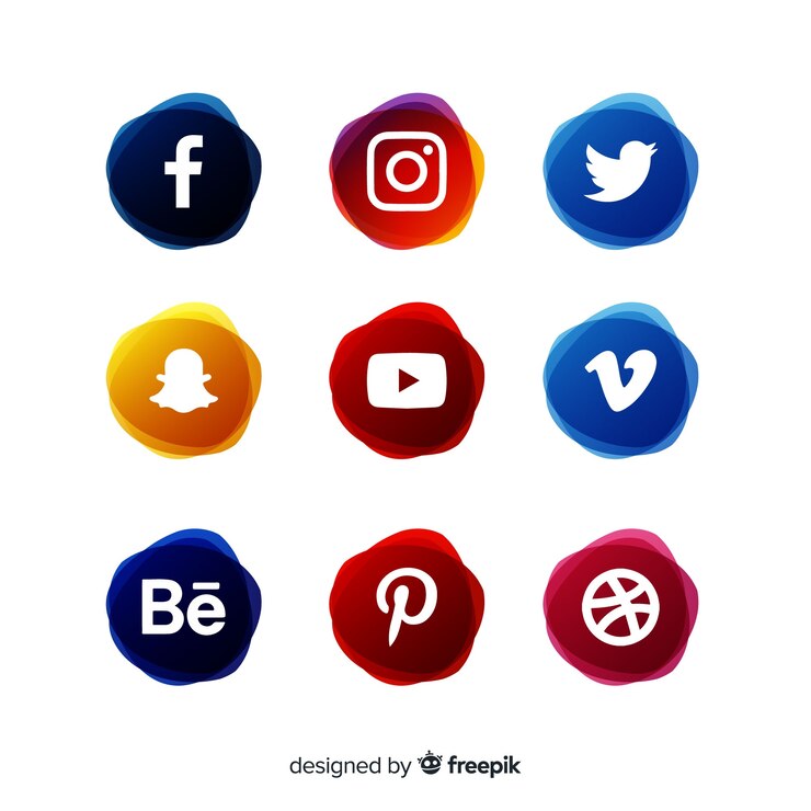 Vetor grátis coleção logo mídia social
