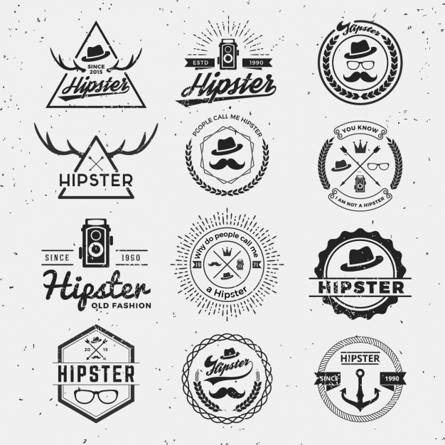 Vetor grátis coleção logos hipster