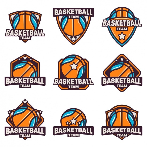 Coleção logotipo do basquetebol