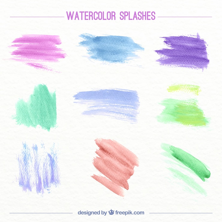 Vetor grátis coleção mancha aquarela