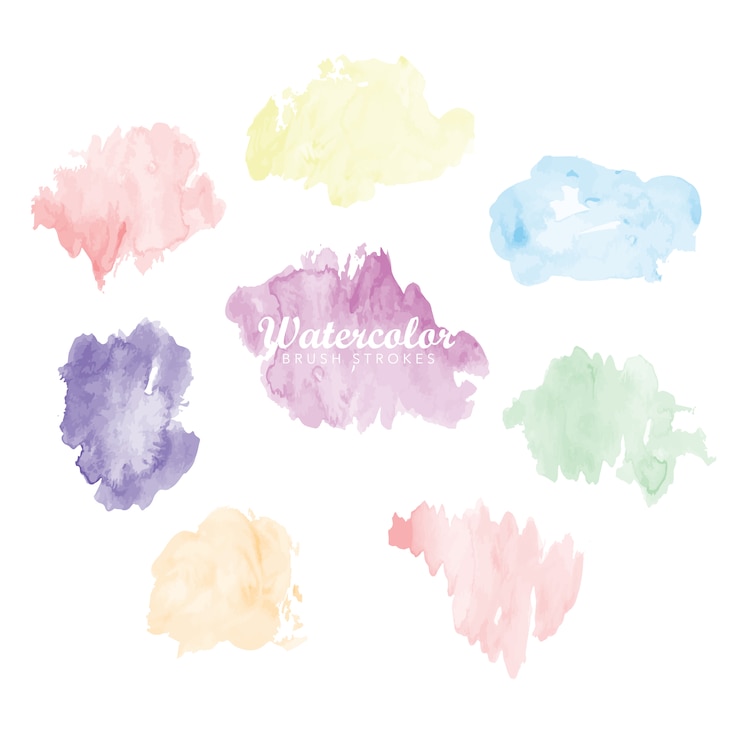 Vetor grátis coleção manchas de aquarela