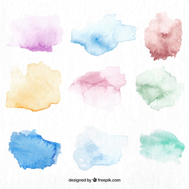 coleção manchas de aquarela