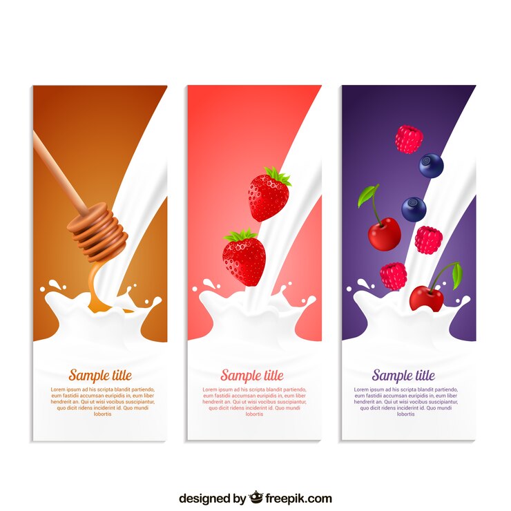 Vetor grátis coleção milkshakes