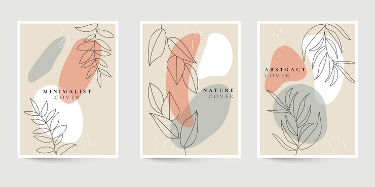 Vetor grátis coleção mínima de capas desenhadas à mão
