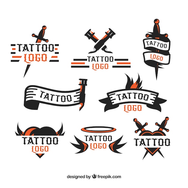 Coleção minimalista de logotipos de tatuagem