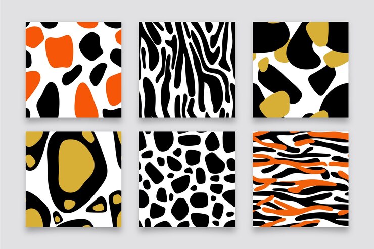 Vetor grátis coleção moderna de estampas de animais