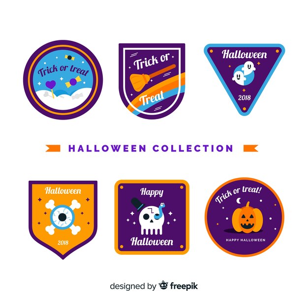 Coleção moderna de rótulo de halloween
