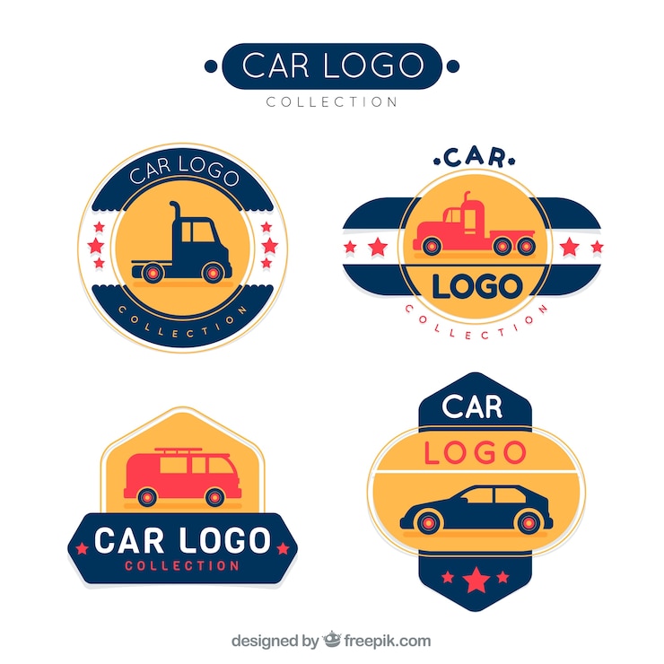 Vetor grátis coleção moderna do logotipo do carro
