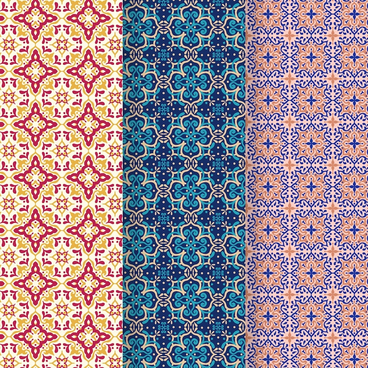 Vetor grátis coleção ornamental arabic pattern