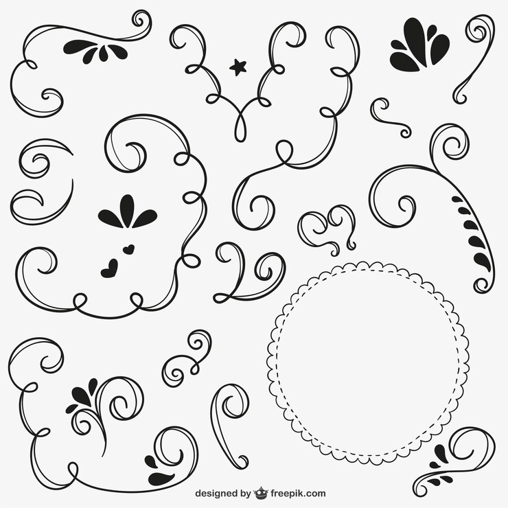 Vetor grátis coleção ornamentos calligrafic