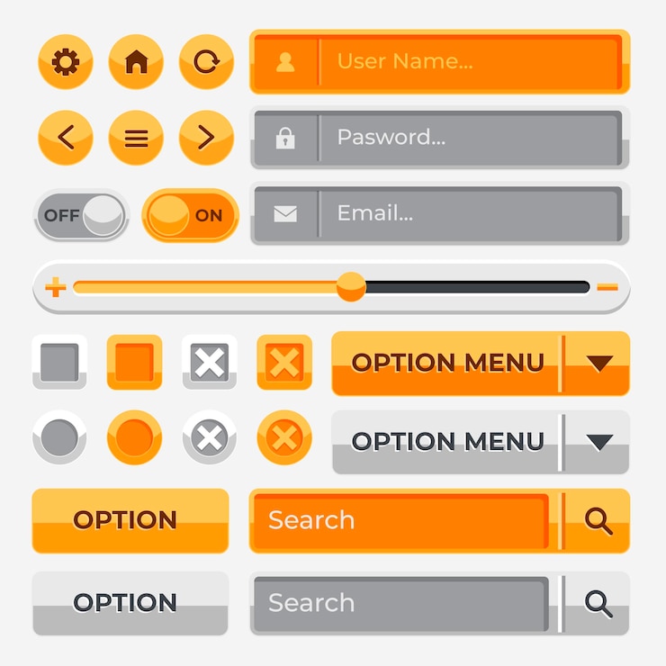Vetor grátis coleção plana de elementos ui / ux