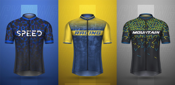 Vetor grátis coleção premium de camisas de ciclismo
