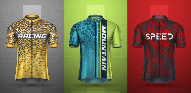 Vetor grátis coleção premium de camisas de ciclismo