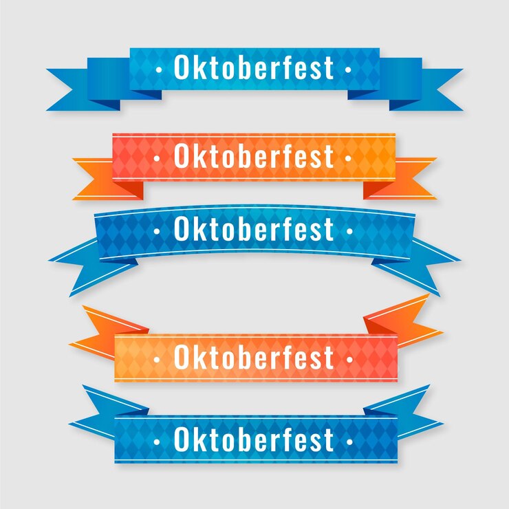 Vetor grátis coleção realista de fitas da oktoberfest