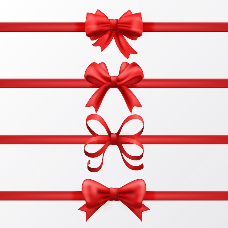 Vetor grátis coleção realista de fitas de natal