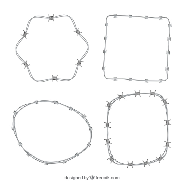 Vetor grátis coleção realista de molas de arame farpado