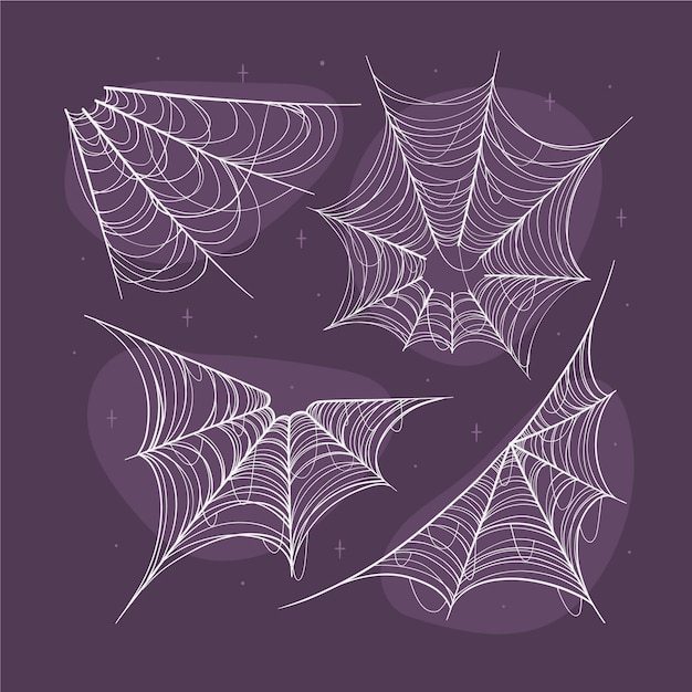 Coleção realista de teias de aranha de halloween