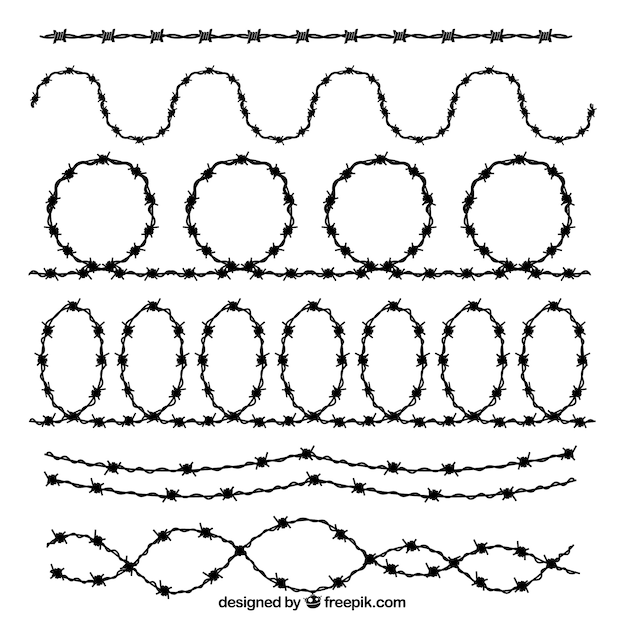 Coleção silhouette de arame farpado