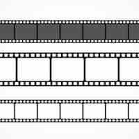 Vetor grátis coleção tira de filme vetor em tamanhos diferentes