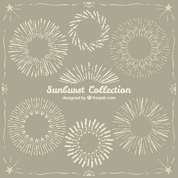 Vetor grátis coleção vintage sunburst
