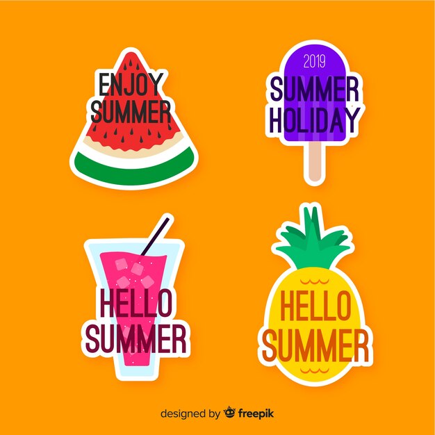 Colecção de etiquetas de verão
