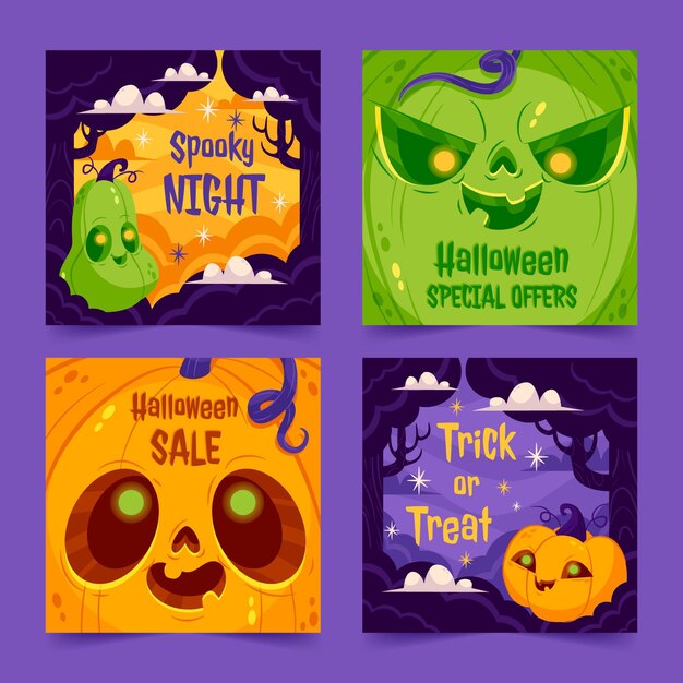 Colecção de postagens de Halloween no Instagram