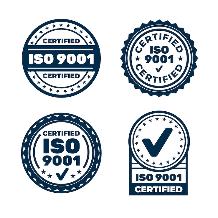 Vetor grátis colecção de selos de certificação iso