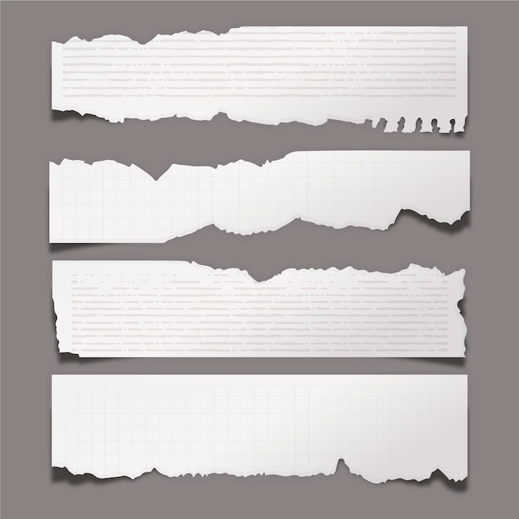 Vetor grátis colecção realista de papel rasgado
