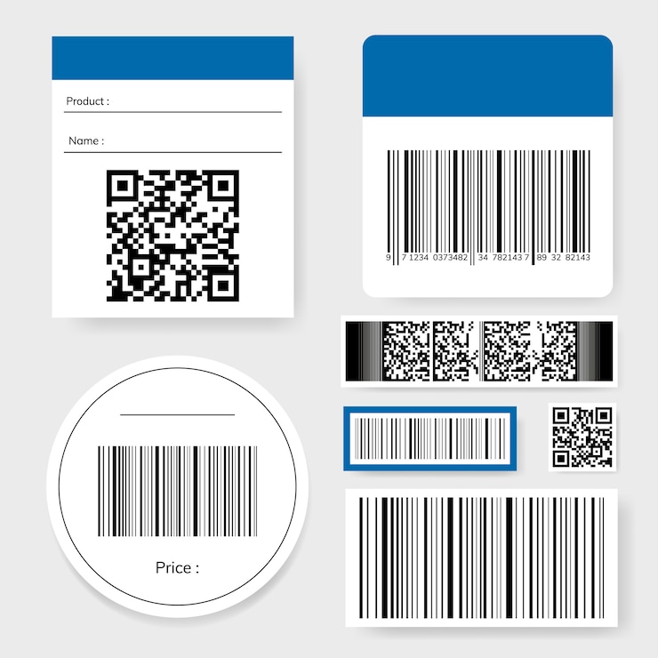 Vetor grátis coleta de código de barras e código qr