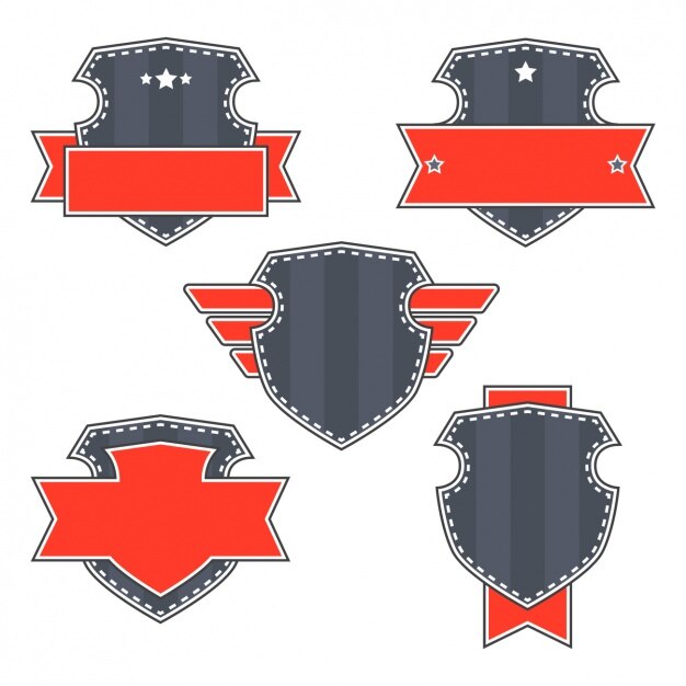 Vetor grátis coleta de emblemas vermelhos