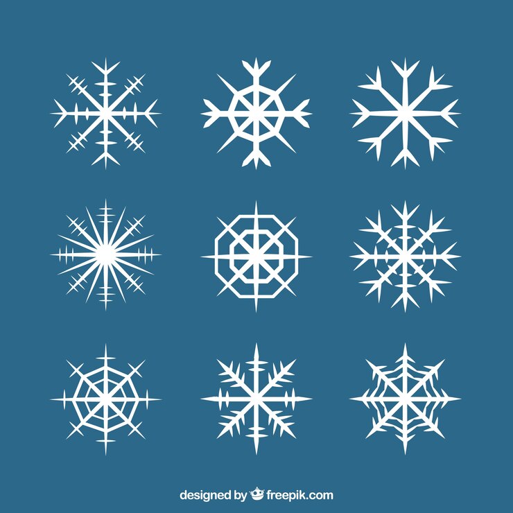 Vetor grátis coleta de flocos de neve brancos