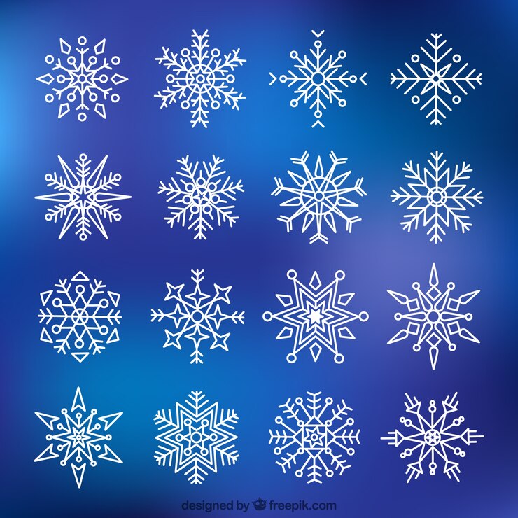 Vetor grátis coleta de formas geométricas dos flocos de neve