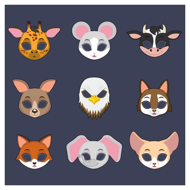 coleta de máscaras de animais